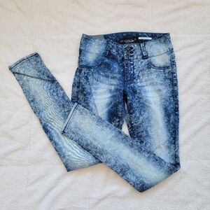HT Lovesick Blue Acid Wash Low Rise Super Skinny Jeans